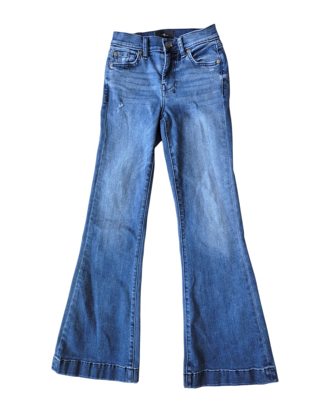7 For All Mankind Dojo Women’s Flare Jeans Pond Blue 7FAM Size 23 - Picture 5 of 10